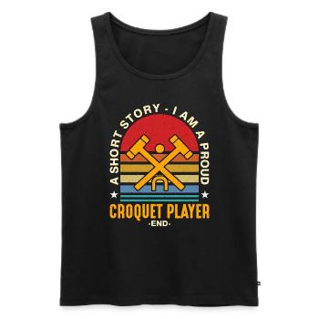 Croquet Player A Short Story I Am A Croquet Master - Männer Premium Bio Tank Top - Schwarz - Vorne - AI Model Male 178 light (178cm)