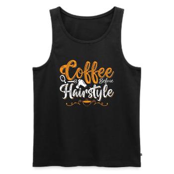 Hairstyle Coffee Before Haircutter Coffee Lover - Men's Premium Organic Tank Top - black - Front - Michal (187cm)