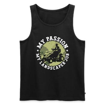 Paysagiste Ma passion Mon métier de paysagiste Jardinage - Débardeur bio Premium Homme - noir - Devant - Michal (187cm)