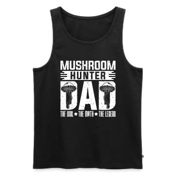 Chasseur de champignons Papa L’idole Le cueilleur de champignons - Débardeur bio Premium Homme - noir - Devant - AI Model Male 178 light (178cm)