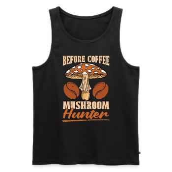 Mushroom Hunter Coffee Mycologist Coffee Lover - Männer Premium Bio Tank Top - Schwarz - Vorne - Michal (187cm)