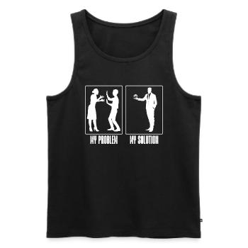 Chasseur de champignons Mon problème Mon pictogramme Papa Maman - Débardeur bio Premium Homme - noir - Devant - Michal (187cm)