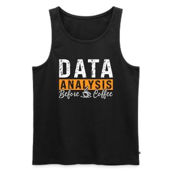 Data Analysis Before Coffee Analyst Coffee Lover - Men's Premium Organic Tank Top - black - Front - AI Model Male 178 light (178cm)