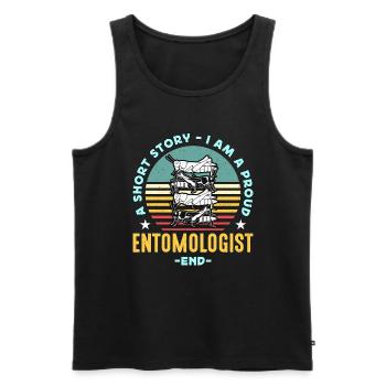 Entomologist A Short Story I Am Insect Researcher - Men's Premium Organic Tank Top - black - Front - Michal (187cm)