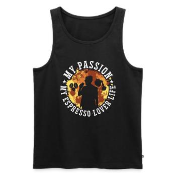 Espresso Lover My Passion My Coffee Maker Barista - Men's Premium Organic Tank Top - black - Front - AI Model Male 178 light (178cm)