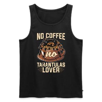 L’amant de la tarentule Pas de café Pas d’araignée L’amant du café - Débardeur bio Premium Homme - noir - Devant - AI Model Male 178 light (178cm)