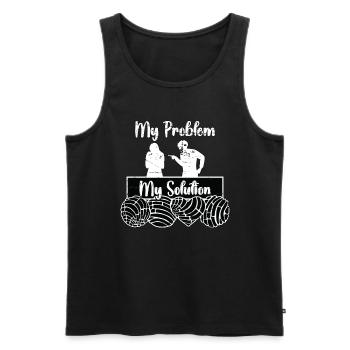 Conchas amant mon problème ma solution pictogramme maman - Débardeur bio Premium Homme - noir - Devant - Michal (187cm)