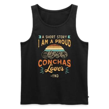 Conchas Lover Une histoire courte Je suis un amateur de pâtisserie - Débardeur bio Premium Homme - noir - Devant - Michal (187cm)
