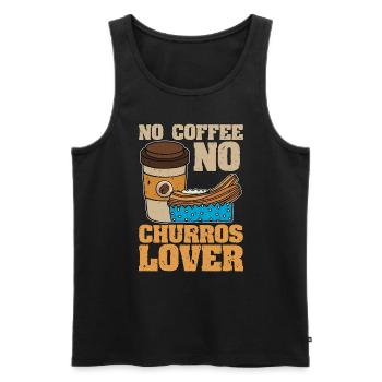 Amateur de churros sans café Amateur de café - Débardeur bio Premium Homme - noir - Devant - AI Model Male 178 light (178cm)