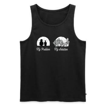 Succulents Lover My Problem My Pictogram Mom Dad - Männer Premium Bio Tank Top - Schwarz - Vorne - Michal (187cm)
