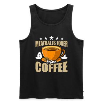 Meatballs Lover Before Italian Food Coffee Lover - Men's Premium Organic Tank Top - black - Front - Michal (187cm)