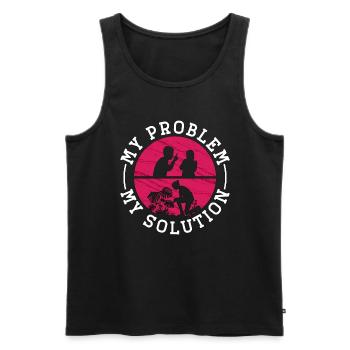Monster Lover My Problem My Pictogram Mom Dad - Männer Premium Bio Tank Top - Schwarz - Vorne - Michal (187cm)
