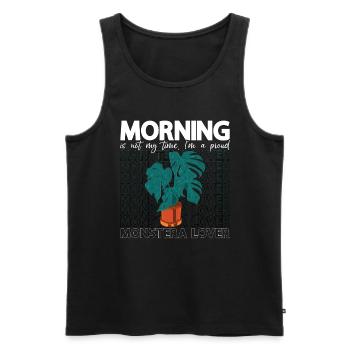 Monster Lover Morning Is Not My Time Plant Lover - Männer Premium Bio Tank Top - Schwarz - Vorne - Michal (187cm)
