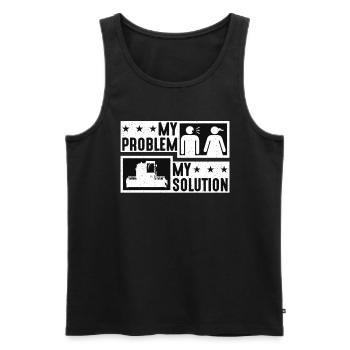 Harvester Lover My Problem My Pictogram Mom Dad - Men's Premium Organic Tank Top - black - Front - AI Model Male 178 light (178cm)