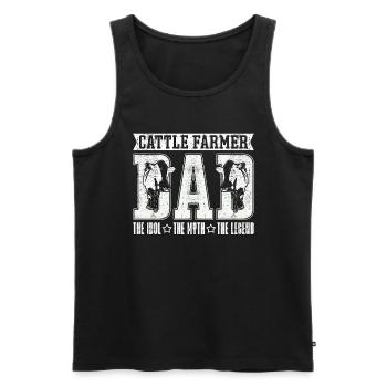 Cattle Farmer Dad The Idol The Myth Cattle Farming - Männer Premium Bio Tank Top - Schwarz - Vorne - Michal (187cm)