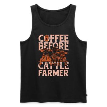 Cattle Farmer Coffee Dairy Farmer Coffee Lover - Männer Premium Bio Tank Top - Schwarz - Vorne - AI Model Male 178 light (178cm)