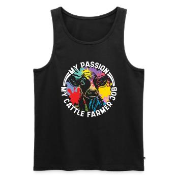 Cattle Farmer My Passion My Cattle Dairy Farmer - Männer Premium Bio Tank Top - Schwarz - Vorne - AI Model Male 178 light (178cm)