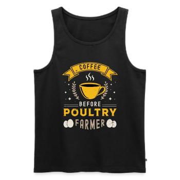 Poultry Farmer Coffee Chicken Breeder Coffee Lover - Men's Premium Organic Tank Top - black - Front - AI Model Male 178 light (178cm)