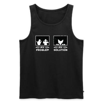 Poultry Farmer My Problem My Pictogram Dad Mom - Männer Premium Bio Tank Top - Schwarz - Vorne - AI Model Male 178 light (178cm)