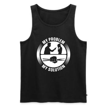 Drumline Player My Problem My Pictogram Mom Dad - Männer Premium Bio Tank Top - Schwarz - Vorne - Michal (187cm)