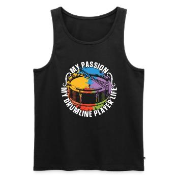 Drumline Player My Passion My Drumline Drummer - Men's Premium Organic Tank Top - black - Front - AI Model Male 178 light (178cm)