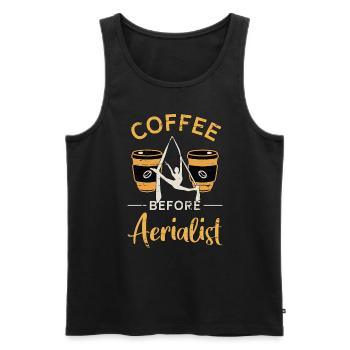 Aerialist Coffee Before Acrobatic Coffee Lover - Männer Premium Bio Tank Top - Schwarz - Vorne - Michal (187cm)