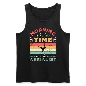 Aerialist Morning Is Not My Time I'm Yoga Lover - Men's Premium Organic Tank Top - black - Front - Michal (187cm)