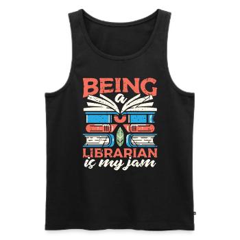 Librarian Being A Librarian Is My Jam Bookaholic - Männer Premium Bio Tank Top - Schwarz - Vorne - AI Model Male 178 light (178cm)