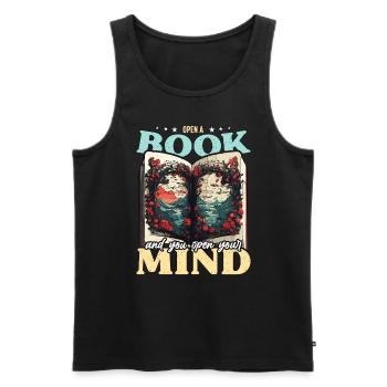 Librarian Open A Book And Bookaholic Librarians - Männer Premium Bio Tank Top - Schwarz - Vorne - AI Model Male 178 light (178cm)
