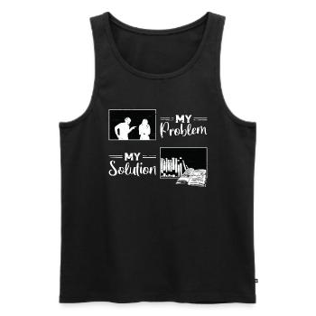 Librarian My Problem My Solution Pictogram Mom Dad - Men's Premium Organic Tank Top - black - Front - AI Model Male 178 light (178cm)