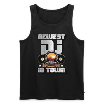 Disc Jockey Newest DJ In Town Loves Vinyl Records - Männer Premium Bio Tank Top - Schwarz - Vorne - Michal (187cm)