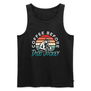 Disc Jockey Coffee Avant Disco Hall Amateur de café - Débardeur bio Premium Homme - noir - Devant - Michal (187cm)