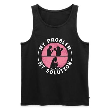 Disc Jockey Mon Problème Ma Solution Pictogramme Maman - Débardeur bio Premium Homme - noir - Devant - Michal (187cm)