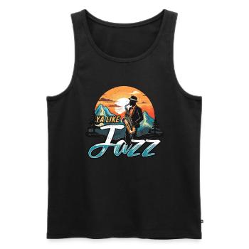 Musique Jazz Ya Like Musicien De Jazz Amateur De Musique Jazz - Débardeur bio Premium Homme - noir - Devant - AI Model Male 178 light (178cm)