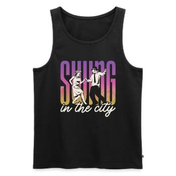 Swing Dance Swing In The City Loves Dance Sport - Men's Premium Organic Tank Top - black - Front - Michal (187cm)