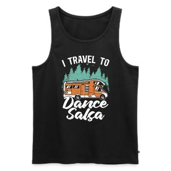Salsa Dance I Travel To Dance Salsa Mambo Music - Men's Premium Organic Tank Top - black - Front - AI Model Male 178 light (178cm)