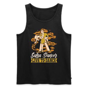 Salsa Dancer Live To Mambo Dancing Salsa Dancer - Men's Premium Organic Tank Top - black - Front - AI Model Male 178 light (178cm)