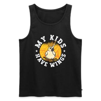 Cockatiel My Kids Have Wings Ornamental Bird Lover - Men's Premium Organic Tank Top - black - Front - Michal (187cm)