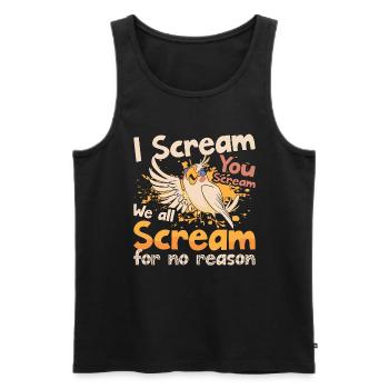 Cockatiel I Scream You Scream We All Parrot Lover - Männer Premium Bio Tank Top - Schwarz - Vorne - Michal (187cm)