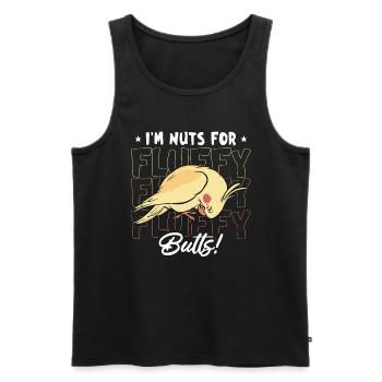 Cockatiel I'm Nuts For Fluffy Butts Parrot Lover - Men's Premium Organic Tank Top - black - Front - Michal (187cm)