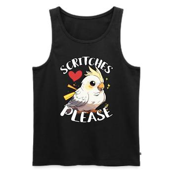 Cockatiel Scritches Please Budgie Cockatiel Lover - Men's Premium Organic Tank Top - black - Front - Michal (187cm)