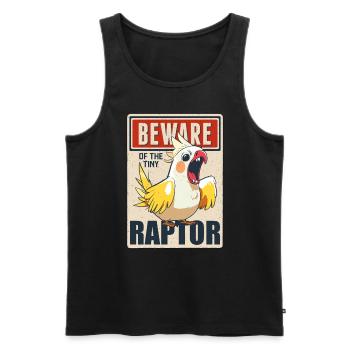 Cockatiel Beware Of The Tiny Raptor Parrot Budgie - Men's Premium Organic Tank Top - black - Front - Michal (187cm)