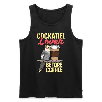 Cockatiel Lover Before Birdwatcher Coffee Lover - Men's Premium Organic Tank Top - black - Front - Michal (187cm)