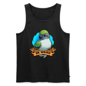 Pigeon voyageur Be Weird aime toujours les courses de pigeons - Débardeur bio Premium Homme - noir - Devant - Michal (187cm)