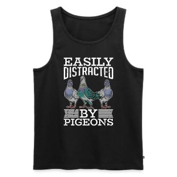Homing Pigeon Easily Distracted By Pigeon Breeding - Men's Premium Organic Tank Top - black - Front - Michal (187cm)