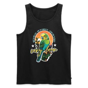 Budgie He's Mean He's Colorful Bird Budgie Lover - Men's Premium Organic Tank Top - black - Front - AI Model Male 178 light (178cm)