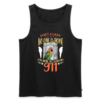 Conure Don't Assume No One Is Home Conure Owner - Men's Premium Organic Tank Top - black - Front - AI Model Male 178 light (178cm)