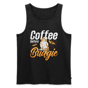 Budgie Lover Coffee Colorful Bird Coffee Lover - Männer Premium Bio Tank Top - Schwarz - Vorne - AI Model Male 178 light (178cm)