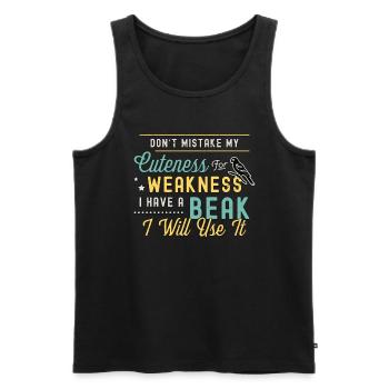 Conure Don't Mistake My Cuteness Sun Conure Lover - Men's Premium Organic Tank Top - black - Front - AI Model Male 178 light (178cm)