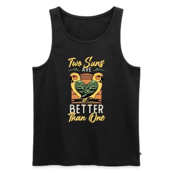 Conure Two Suns Are Better Than One Sun Conure - Men's Premium Organic Tank Top - black - Front - AI Model Male 178 light (178cm)